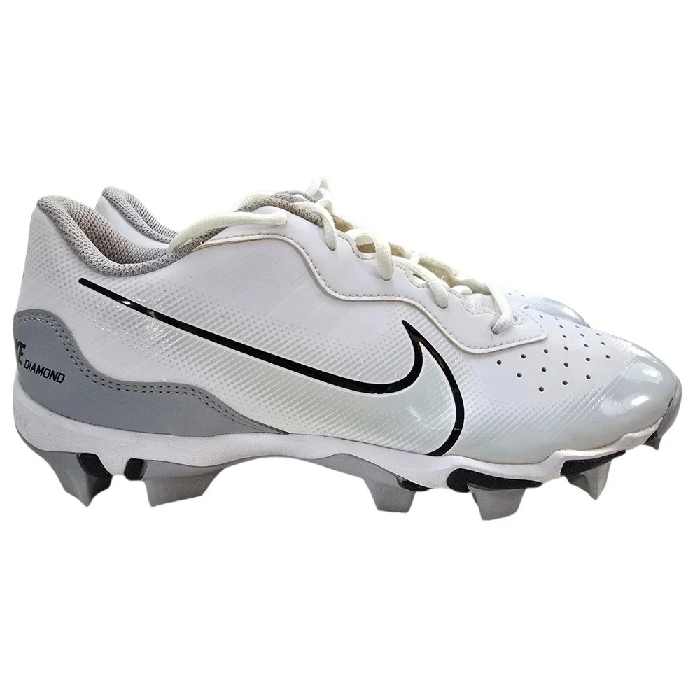 Nike Alpha Huarache 4 Keystone Baseball Cleats Mens 8.5 White Grey DJ6524-100